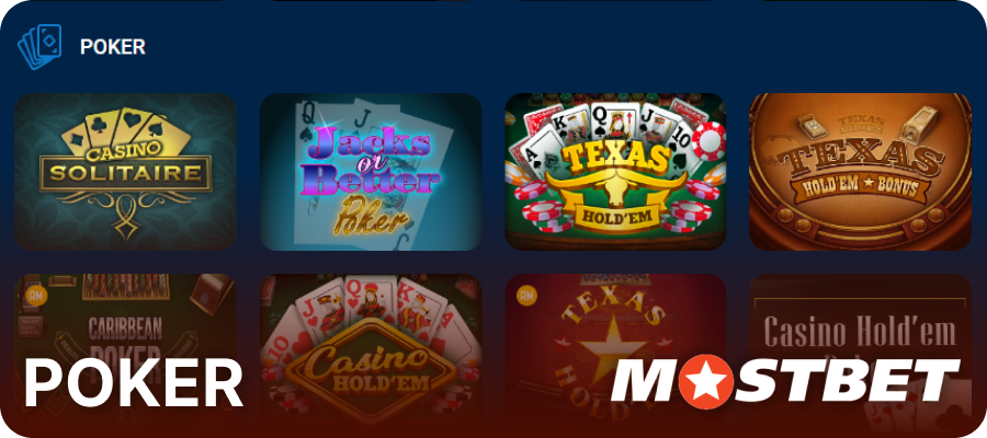 Mostbet kazinosunda poker